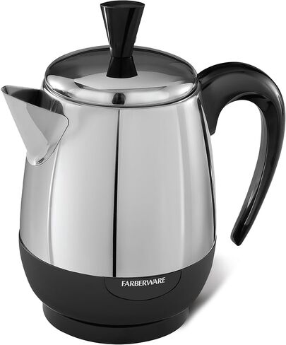 Farberware 4-Cup Stainless Steel Coffee Percolator, Automatic Keep Warm | Programmable 12-cup coffee maker with Auto Brew, washable filter and Sneak-A-Cup for fresh coffee. in Saudi Arabia