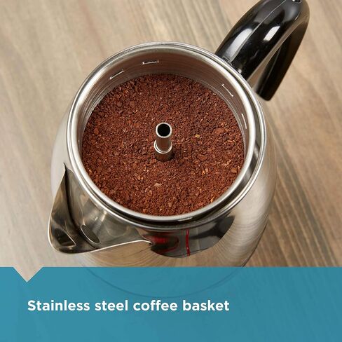 Farberware 4-Cup Stainless Steel Coffee Percolator, Automatic Keep Warm | Programmable 12-cup coffee maker with Auto Brew, washable filter and Sneak-A-Cup for fresh coffee. in Saudi Arabia