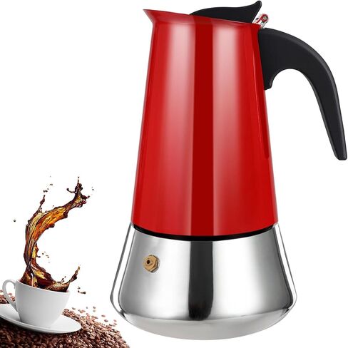 2 Cup Stovetop Espresso Maker Stainless Steel Moka Pot Stove Top Percolator Italian Coffee Makers Capable Mocha Greca Machine Cafe Classic Induction Cookers for Home and Camping 100ml 3.3oz in Saudi Arabia