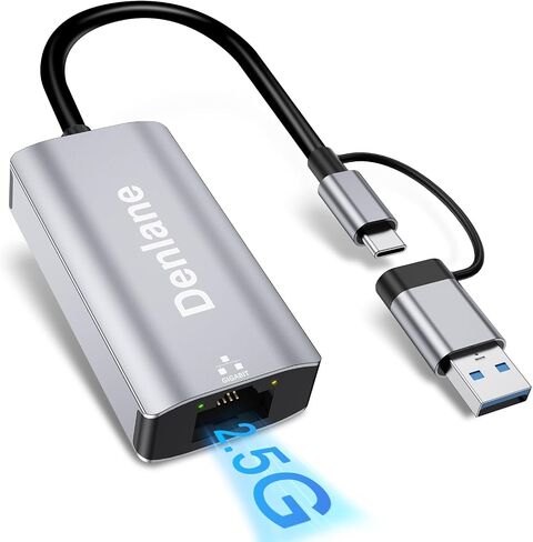 محول USB C USB 3.0 إلى إيثرنت، محور إيثرنت USB 5 في 2 جيجابت لأجهزة الكمبيوتر المحمول مع 4 منافذ USB-A 3.0 وUSBC، محول شبكة RJ45 LAN بسرعة 1000 ميجا بت في الثانية متوافق مع MacBook/iPad Pro/الهاتف/الكمبيوتر اللوحي in Kuwait