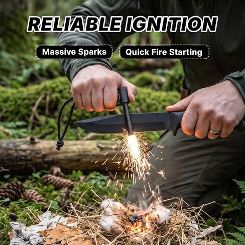 3 Sets Outdoor Fire Starter Kit with Magnesium Rod Holder, Fire Stick K Sheath & Ferro Rod, Camping Essentials Survival Kit for Bushcraft, Magnesium Fire Starter with Kydex Sheath in Saudi Arabia