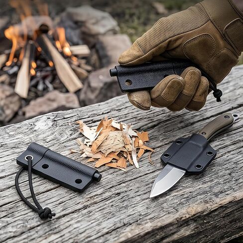 3 Sets Outdoor Fire Starter Kit with Magnesium Rod Holder, Fire Stick K Sheath & Ferro Rod, Camping Essentials Survival Kit for Bushcraft, Magnesium Fire Starter with Kydex Sheath in Saudi Arabia