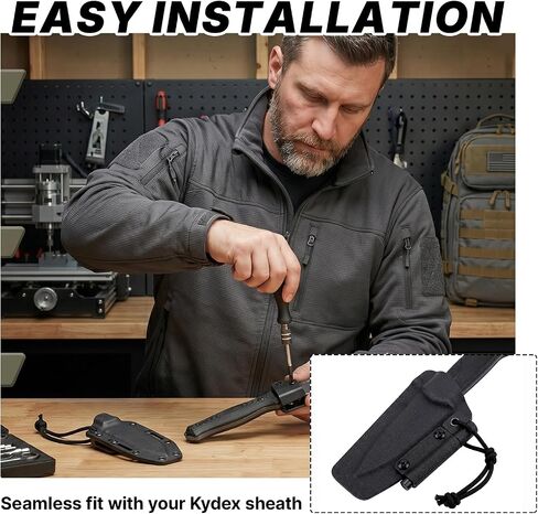 3 Sets Outdoor Fire Starter Kit with Magnesium Rod Holder, Fire Stick K Sheath & Ferro Rod, Camping Essentials Survival Kit for Bushcraft, Magnesium Fire Starter with Kydex Sheath in Saudi Arabia