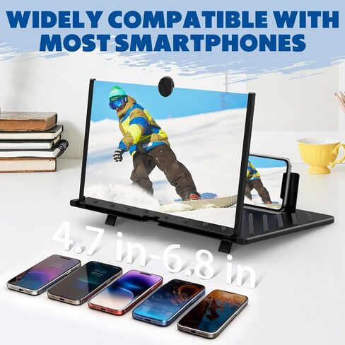 20" Screen Magnifier for Smartphone,3D HD Mobile Phone Magnifying Projector Screen Enlarger Expanders for Videos and Gaming–Foldable Phone Holder with Screen Amplifier,Gifts for Mom Dad &Family in Saudi Arabia