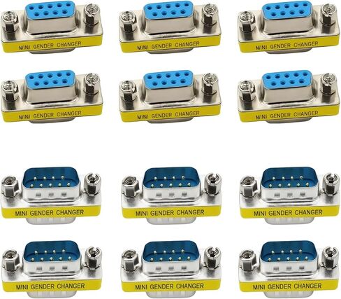 9 Pin RS-232 Adapter 12-Pack, DB9 Male to Male and Female to Female Serial Cable Gender Changer in Kuwait