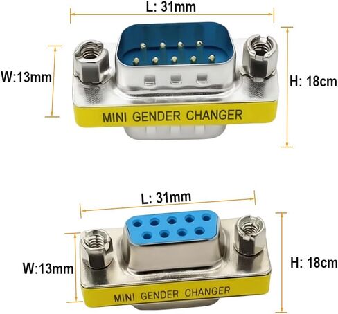 9 Pin RS-232 Adapter 12-Pack, DB9 Male to Male and Female to Female Serial Cable Gender Changer in Kuwait