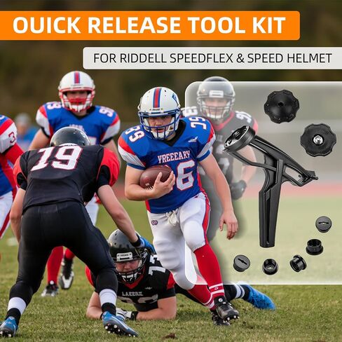 Football Helmet Quick Release Facemask Kit for Riddell SpeedFlex & Speed Helmet Helmet Repair Kit with 2 PCS Chinstrap Thumb Screws & 5 PCS Bladder Valve Screws,Repair Fits Youth & Adult Helmets in Saudi Arabia