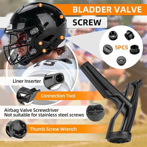 Football Helmet Quick Release Facemask Kit for Riddell SpeedFlex & Speed Helmet Helmet Repair Kit with 2 PCS Chinstrap Thumb Screws & 5 PCS Bladder Valve Screws,Repair Fits Youth & Adult Helmets in Saudi Arabia