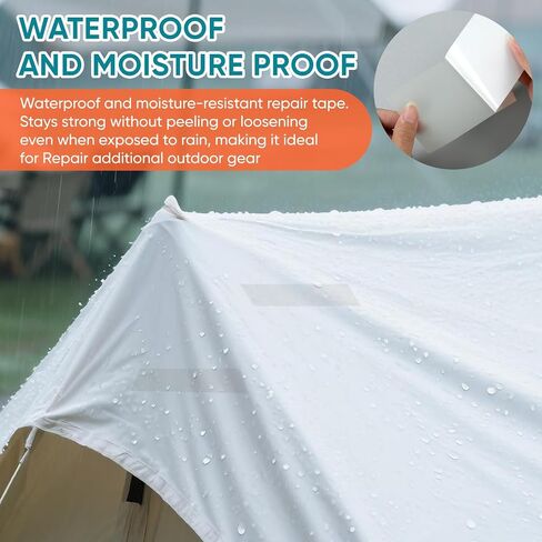RV Awning Repair Tape, Tent Repair Patch, Tear Repair Kit for Tarps, Boat Cover Repair, Tents, Sailboats, Waterproof, Clear, 1 Roll 3 in. x 60 in. in Saudi Arabia