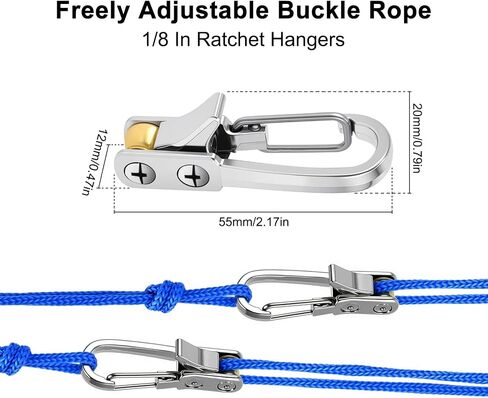 Rope Tie Tightening Tool - 6*Paracord Adjusters Roller and 4*10Ft Ropes Set | 35 Lbs Load Capacity Rope, 115 Lbs Load Stringht Tensioner Alloy Buckle Tie Down for Camping, Traps, Guy Lines, Outdoors Camp in Saudi Arabia