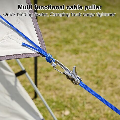 Rope Tie Tightening Tool - 6*Paracord Adjusters Roller and 4*10Ft Ropes Set | 35 Lbs Load Capacity Rope, 115 Lbs Load Stringht Tensioner Alloy Buckle Tie Down for Camping, Traps, Guy Lines, Outdoors Camp in Saudi Arabia