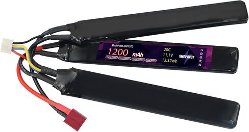 3S Lipo Airsoft Battery 11.1V 1200mAh 20C Rechargeable Lithium Polymer Battery Pack with T Plug for Airsoft Guns Rifle - Triple Stick 20122 in Kuwait