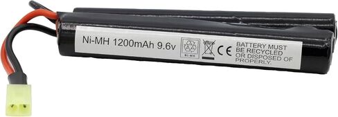 بطارية Airsoft Starter Power Pack من Elite Force لبنادق Airsoft مقاس 6 مم BB AEG | يتضمن بطارية فراشة NiMH 1200 مللي أمبير 9.6 فولت وشاحن USB in Kuwait