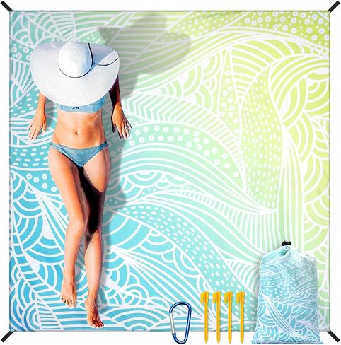 Beach Blanket Waterproof Sandproof Quick Drying Beach Mat Extra Large | Outdoor Picnic Blanket for Travel Camping Hiking in Kuwait