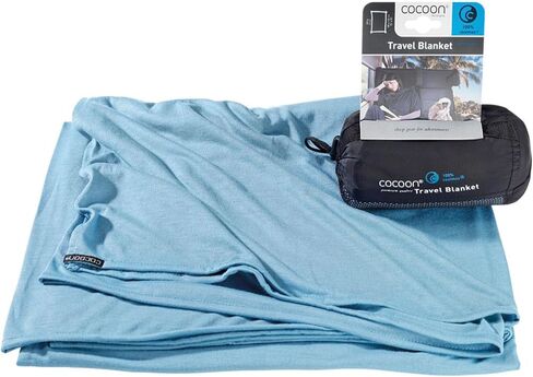 COCOON Coolmax Travel Blanket - Black | Quick-drying COOLMAX fabric, Breathable moisture-wicking comfort, Lightweight compact blanket for travel and camping in Saudi Arabia