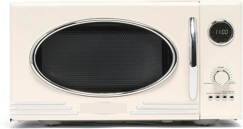 Retro Countertop Microwave Oven Large 800-Watt 0.9 Cu Ft 12 Pre-Programmed Cooking Settings Digital Clock Kitchen in Saudi Arabia