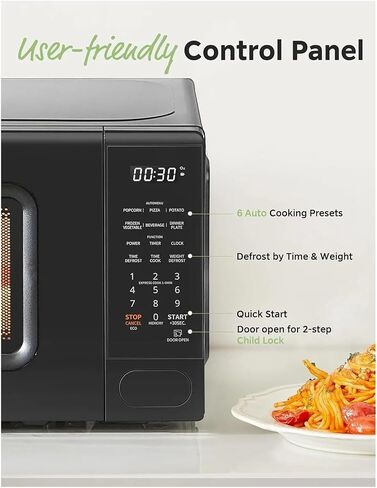 Compact 700W Microwave Oven With 11 Power Levels, Child Lock, Auto-Cook Functions & Digital Display in Saudi Arabia