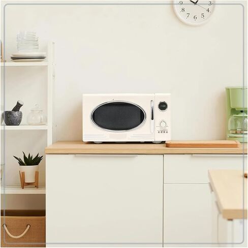 Retro Countertop Microwave Oven Large 800-Watt 0.9 Cu Ft 12 Pre-Programmed Cooking Settings Digital Clock Kitchen in Saudi Arabia