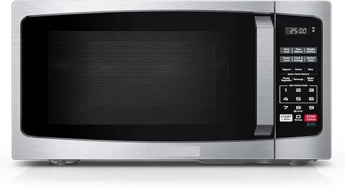 Compact 0.9 Cu Ft Microwave Oven With 6 Auto Menus, Mute Function, LED Lighting, Removable Turntable, 900W Power For Apartments in Kuwait