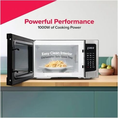 Stainless Steel Microwave Oven Multi Function Programmable 1.1 Cu Ft 1000-Watt Kitchen Appliance With Sleek Silver Finish And E in Saudi Arabia