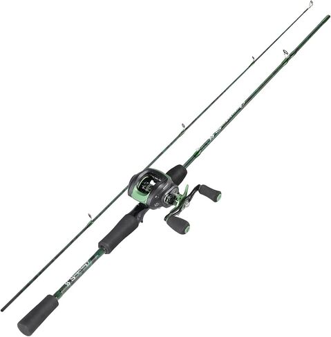 Sougayilang Fiberglass Baitcasting Rod Combo - Two-Piece Medium-Action Rod with Smooth Reel, Sensitive and Durable Combo for Freshwater in Saudi Arabia