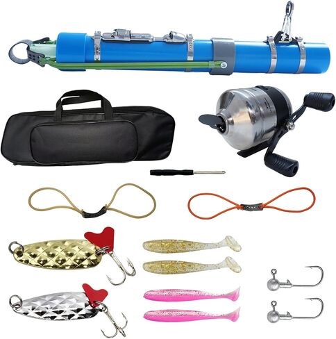 Upgraded Portable Fishing Catapult Rod with Reel, Durable & Lightweight Telescopic Lure & Bait Launcher for Saltwater & Freshwater, in Saudi Arabia