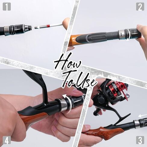 Tuxedo Sailor Ice Fishing Rod and Reel Combos - Reinforced Fiberglass Pole - Spinning Reel - Ultra Light Material Rod - Detachable - Suitable for Outdoor Fishing in Saudi Arabia