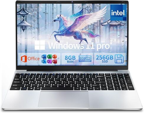 2026 Laptop Computer, 15.6 Inch Windows 11 Pro Laptops with Office 365, 8GB RAM 256GB SSD, Traditional Portable Lap top with Core M3-6Y30 Processor and Built-in Cooling System for Business & Students in Saudi Arabia