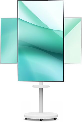 ynVISION.DESIGN Rolling TV Floor Stand Cart with Wheels for 37-86" Screens | Height adjustable shelf, built in cable management, 90 degree portrait and landscape rotation, 110 LB Limit, max VESA 600x400 in Saudi Arabia