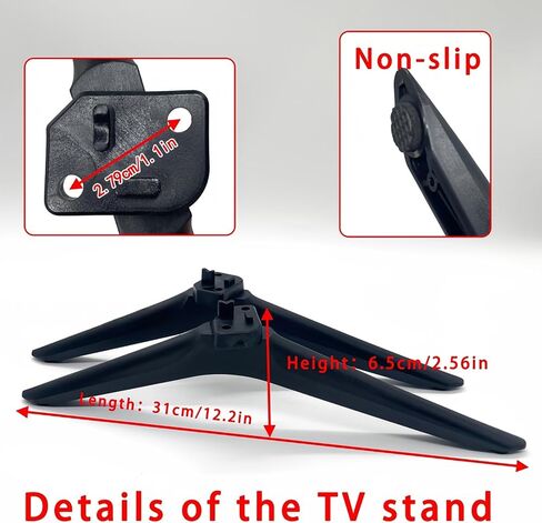Universal TV Stand Legs for 65.62 to 85.3 Inch TVs 2PCS Replacement TV Feet with Screws Easy Install Plastic Mounting Brackets Black Tabletop Base Stand (Check Holes Fit) in Saudi Arabia
