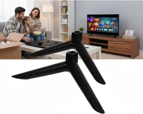 Universal TV Stand Legs for 24-27Inch TVs | 2 Pack Replacement TV Feet with Screws | Easy Install Plastic Mounting Brackets, Black Tabletop Base Stand(Check Holes Fit) in Saudi Arabia