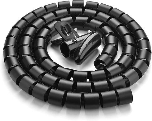 كم إدارة الكابلات 10 أقدام EZ Cord Bundler 1 بوصة قطر مع مشبك بسحاب سحاب سلك لف سلك منظم كابل أنبوب مخفي مرن وقابل للتوسيع للمنزل والمكتب سلك خافي عيوب للكمبيوتر الشخصي والتلفزيون والسينما in Kuwait