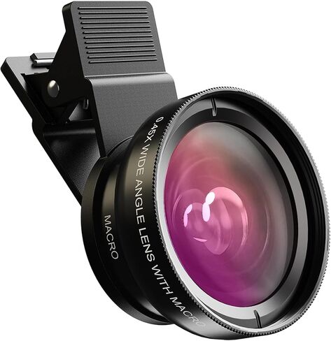 MIAO LAB 2-in-1 Phone Camera Lens Kit, 12.5X Macro + 0.45X Wide Angle (140°) Cell Phone Clip-on Lens for iPhone/Android, Includes Travel Bag in Saudi Arabia