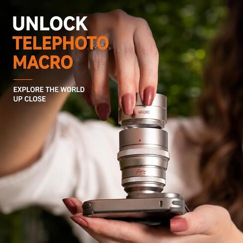 Fotorgear T‑Mount 2X Telephoto Lens + Macro Lens for iPhone 15/16/17 Pro Max & Samsung S24/S25 Ultra, High Clarity Phone Lens for Concert, Music Festival, Travel & Sports in Saudi Arabia