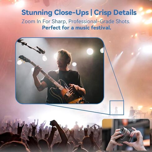 Fotorgear T‑Mount 2X Telephoto Lens + Macro Lens for iPhone 15/16/17 Pro Max & Samsung S24/S25 Ultra, High Clarity Phone Lens for Concert, Music Festival, Travel & Sports in Saudi Arabia
