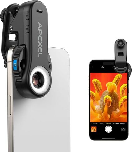 Evil Eye 40X-80X-120X Phone Microscope, Digital Microscope with CPL Filter, 16 LED, 8 UV LED, Wheel Design, Portable Microscope with Universal Clip, Ideal for iPhone 17/16/15/14/13, Samsung & Android in Kuwait