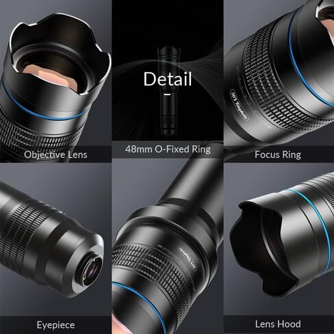 عدسة APEXEL 36X Telephoto لأجهزة iPhone وAndroid، ومجموعة عدسات كاميرا iPhone | طقم عدسات تركيز يدوي 36X ثابتة مع حامل ثلاثي القوائم وحامل هاتف ومنظار عين للطيور والرياضة ومشاهدة المناظر الطبيعية in Kuwait