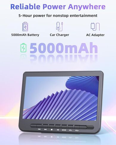 10.5" Car DVD Player Dual Screen 1080P HDMI Input, Rechargeable,2 Brackets | FELEMAN Dual Portable DVD Player for Car Play A Same or Two Different Movies, 5-Hour Rechargeable, Support USB, Region Free in Saudi Arabia