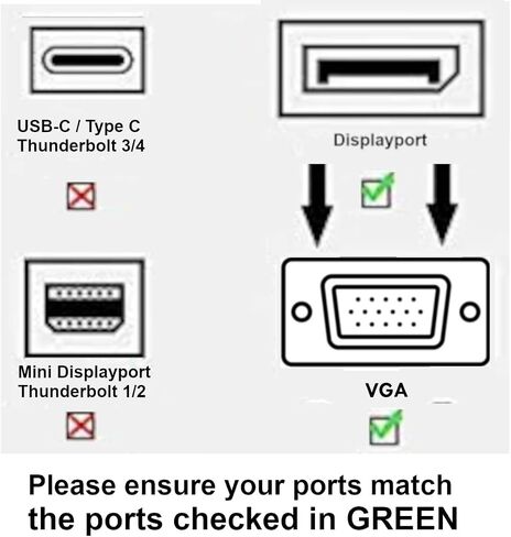 Kyper USKyper-1377 (10 Pack) DisplayPort DP to VGA Adapter Male to Female, 1080P Gold-Plated Converter for Computer Desktop Laptop Monitor Projector HDTV Compatible All Brands in Saudi Arabia