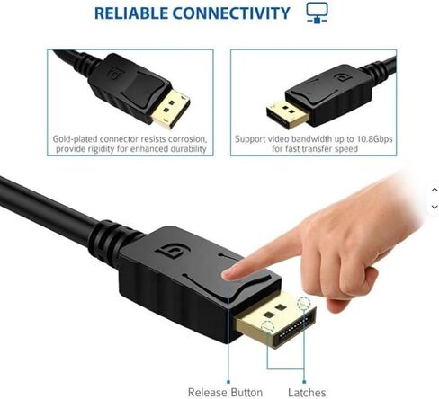 Kyper USKyper-1377 (10 Pack) DisplayPort DP to VGA Adapter Male to Female, 1080P Gold-Plated Converter for Computer Desktop Laptop Monitor Projector HDTV Compatible All Brands in Saudi Arabia
