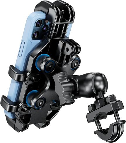BRCOVAN Motorcycle Phone Mount Holder with Vibration Dampener | Anti-Shake Handlebar Cellphone Cradle for Bike Bicycle Scooter ATV, Adjustable Fit 5.4 - 6.9'' Smartphone in Saudi Arabia