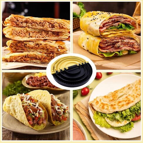 Tortilla Sealer Crimper Press - 4-in-1Quesadilla Maker for 4, 6, 8, 10 Inch Multi-Size Quesadilla Crimper | Burrito Maker for Large Batches, Tacos & Empanadas | BPA-Free & Dishwasher Safe in Saudi Arabia