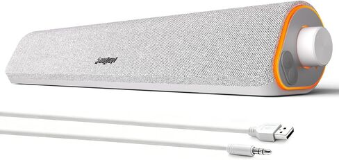 SOULION Bluetooth Computer Speakers for Desktop Monitor PC USB Powered | USB Powered & 3.5mm, Colorful LED Lights, Switch Button Clear & Rich Sound, Breathable Cloth,Surround Soundbar in Saudi Arabia