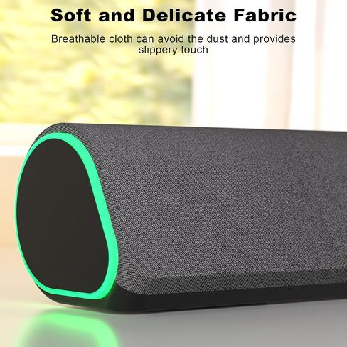 سماعات كمبيوتر بلوتوث من SOULION لشاشة سطح المكتب تعمل بمنفذ USB | يعمل بمنفذ USB مقاس 3.5 ملم، وأضواء LED ملونة، وزر تشغيل، وصوت واضح وغني، وقماش قابل للتنفس، ومكبر صوت محيطي in Kuwait