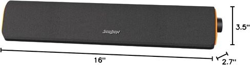 سماعات كمبيوتر بلوتوث من SOULION لشاشة سطح المكتب تعمل بمنفذ USB | يعمل بمنفذ USB مقاس 3.5 ملم، وأضواء LED ملونة، وزر تشغيل، وصوت واضح وغني، وقماش قابل للتنفس، ومكبر صوت محيطي in Kuwait