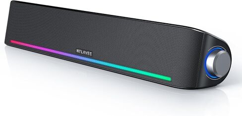 Nylavee Computer Speakers for Desktop PC, Bluetooth & AUX PC Sound Bar | 4-Driver Hi-Fi Stereo Sound, USB A/C Power, Built-in Mic and Headphone Jack, PC Speakers for Desktop, Laptop, Monitor in Saudi Arabia