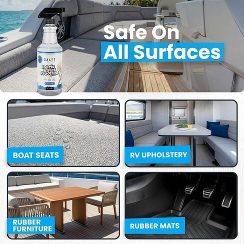 Salty Captain Fabric Waterproofing Spray | 33.8oz | Water Repellent, UV Protection, Breathable Spray for Boats, Tents, Jackets, and Outdoor Gear in Saudi Arabia