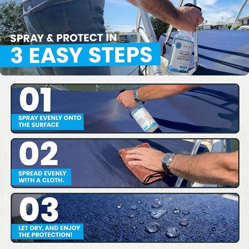 Salty Captain Fabric Waterproofing Spray | 33.8oz | Water Repellent, UV Protection, Breathable Spray for Boats, Tents, Jackets, and Outdoor Gear in Saudi Arabia