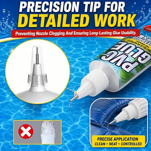 Air Mattress Patch Kit, 60 ml, Waterproof PVC Glue and Vinyl Patches | For inflatable mattresses, pools, boats, kayaks and rafts, for repairing punctures, tears and leaks in Saudi Arabia