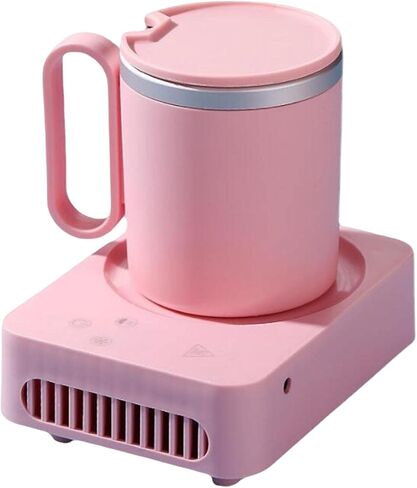 Electric Beverage Warmer and 2 in 1 Desktop Cup with Aluminum Heat Sink Keeps Cool, Pink in Saudi Arabia